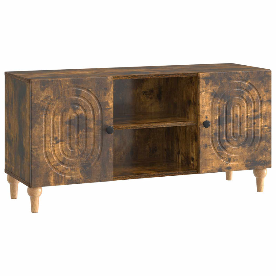 TV-kast Gerookt eiken 102 x 34,5 x 50 cm Bewerkt hout