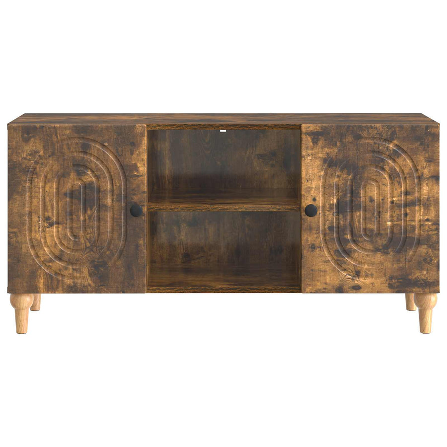 TV-kast Gerookt eiken 102 x 34,5 x 50 cm Bewerkt hout