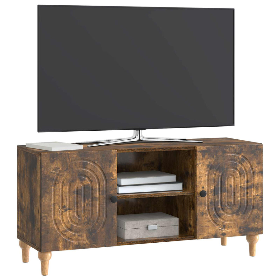 TV-kast Gerookt eiken 102 x 34,5 x 50 cm Bewerkt hout