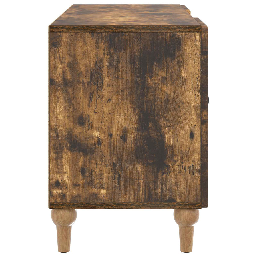 TV-kast Gerookt eiken 102 x 34,5 x 50 cm Bewerkt hout
