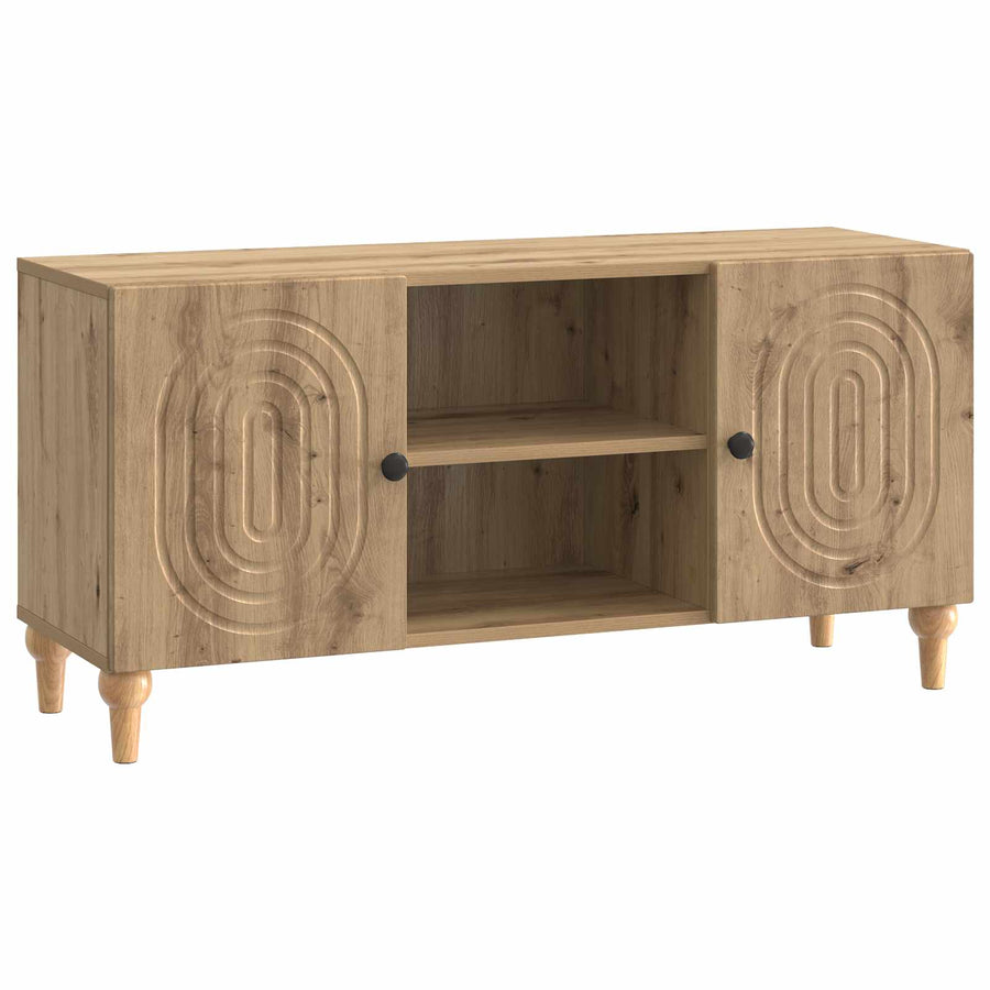 TV-kast Artisanaal eiken 102 x 34,5 x 50 cm Bewerkt hout
