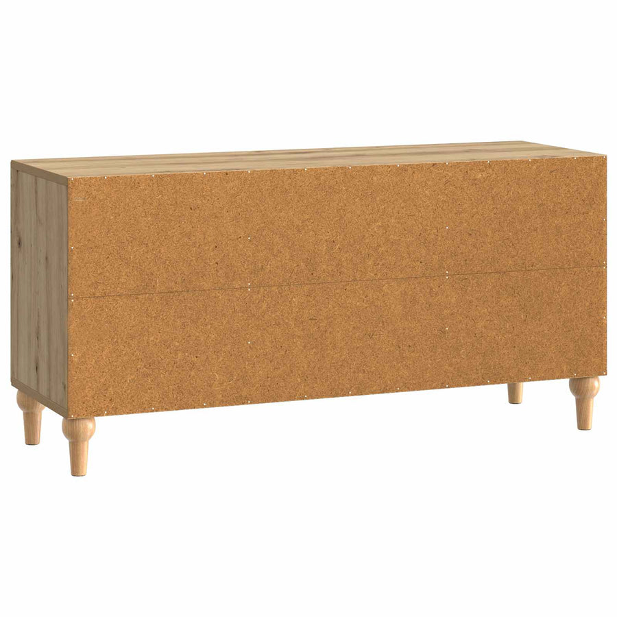 TV-kast Artisanaal eiken 102 x 34,5 x 50 cm Bewerkt hout