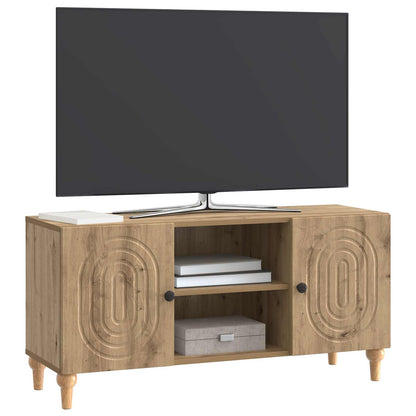 TV-kast Artisanaal eiken 102 x 34,5 x 50 cm Bewerkt hout