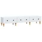 Tv-kast 147x34,5x30 cm wit bewerkt hout
