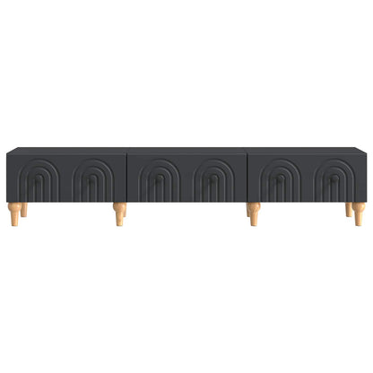 TV-kast met lade Zwart 147 x 34,5 x 30 cm Bewerkt hout