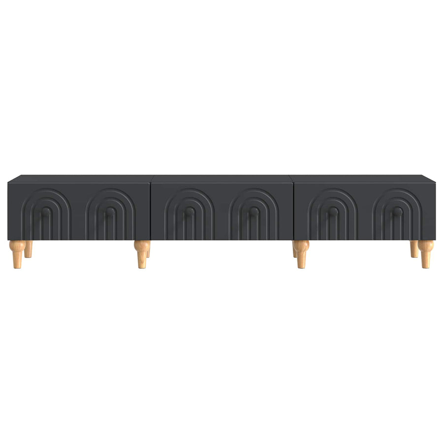 TV-kast met lade Zwart 147 x 34,5 x 30 cm Bewerkt hout