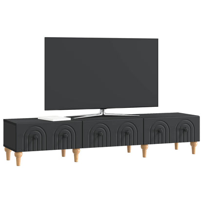 TV-kast met lade Zwart 147 x 34,5 x 30 cm Bewerkt hout