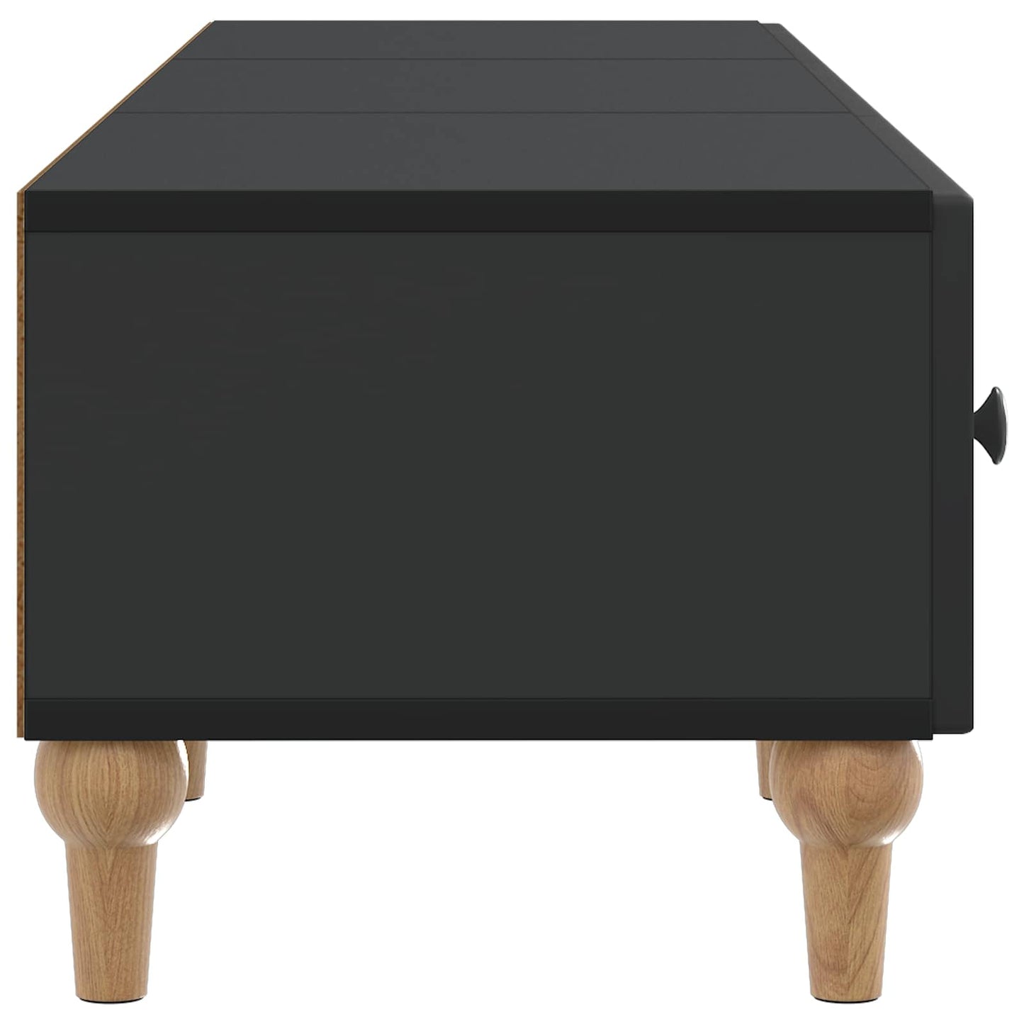 TV-kast met lade Zwart 147 x 34,5 x 30 cm Bewerkt hout