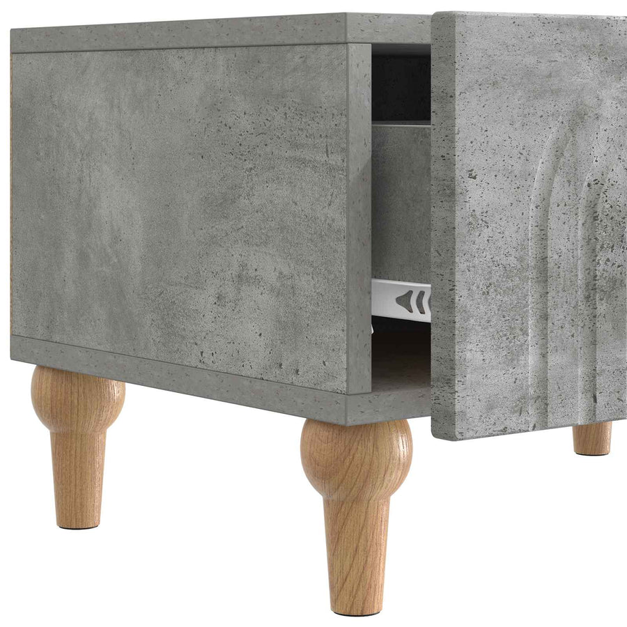 TV-kast met lade Betongrijs 147 x 34,5 x 30 cm Bewerkt hout