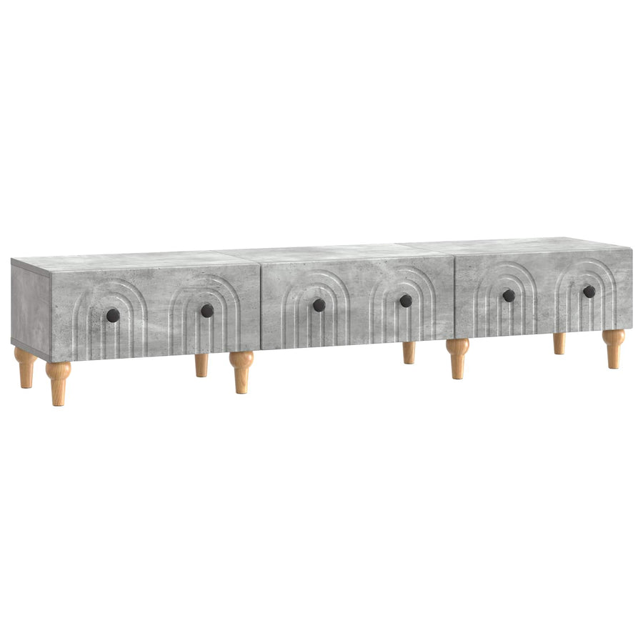 TV-kast met lade Betongrijs 147 x 34,5 x 30 cm Bewerkt hout