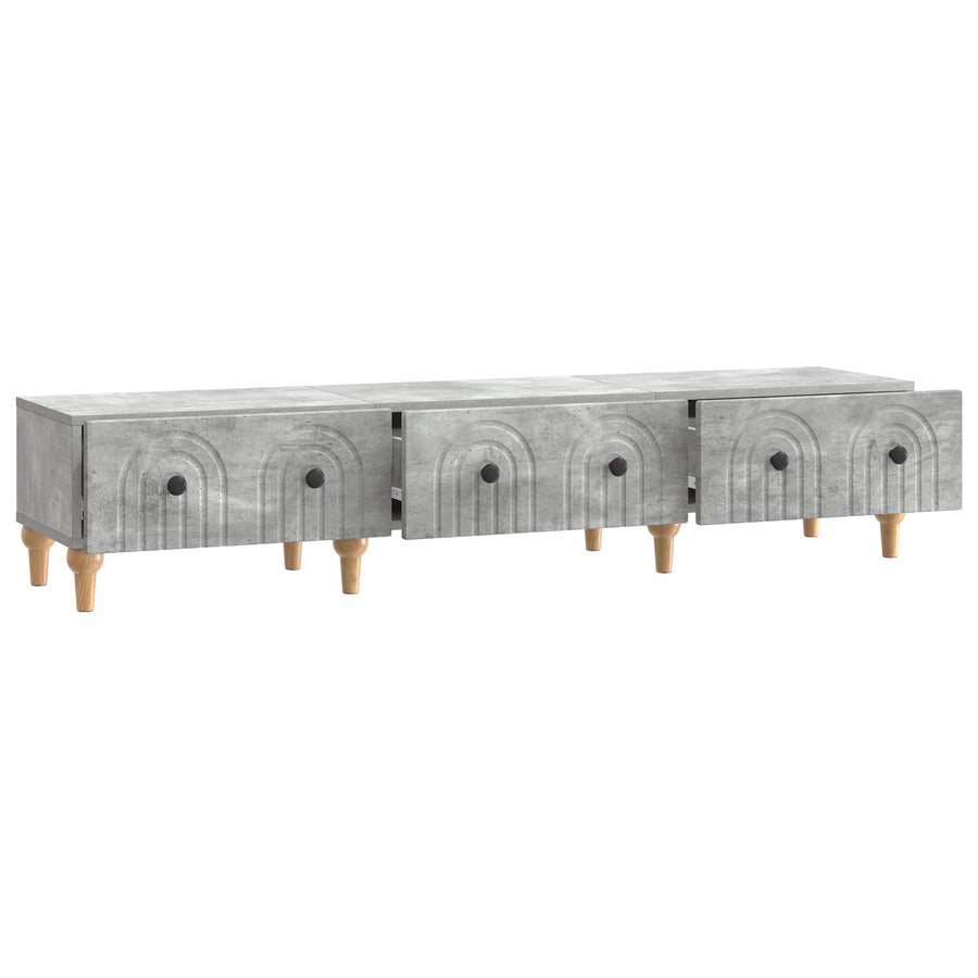 TV-kast met lade Betongrijs 147 x 34,5 x 30 cm Bewerkt hout