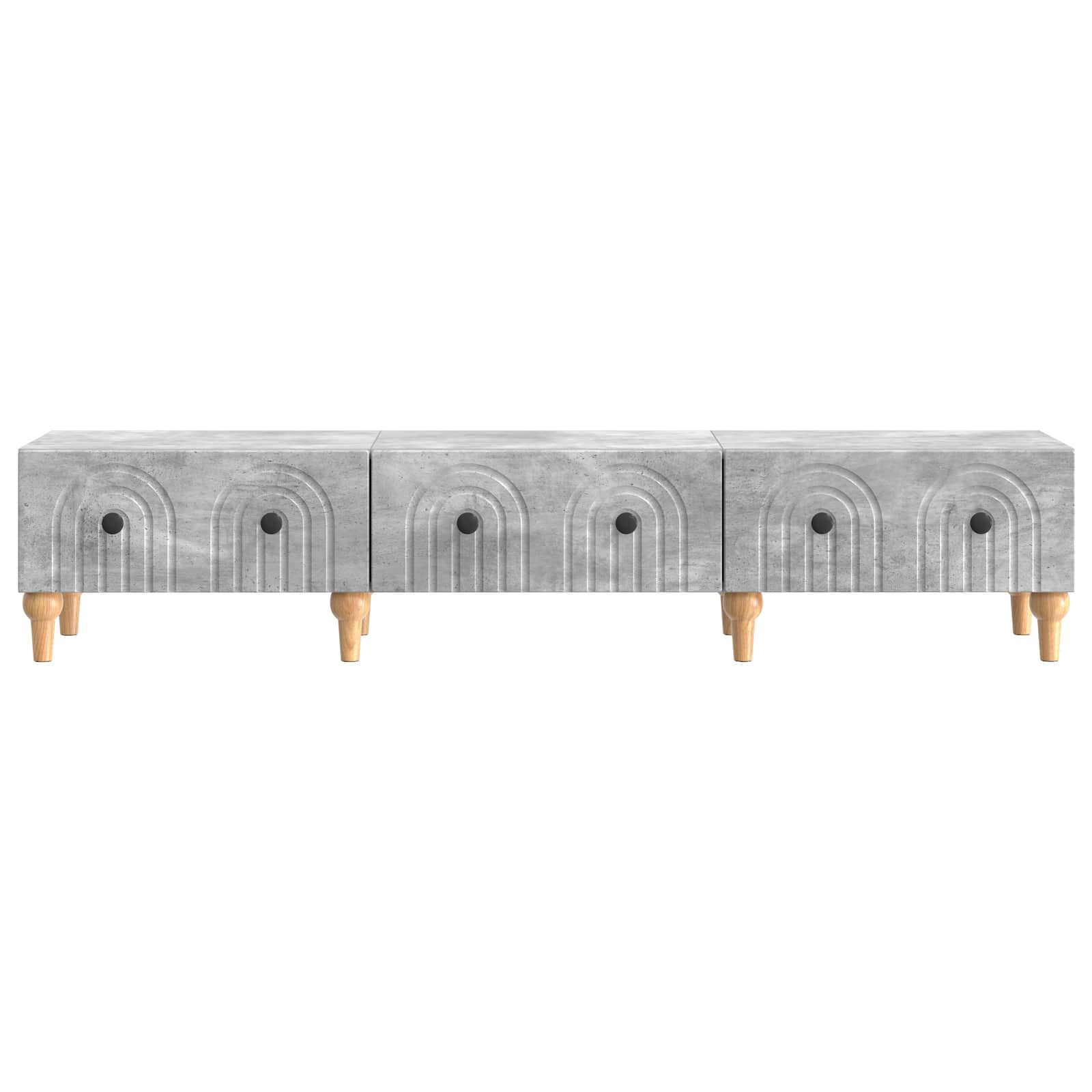 TV-kast met lade Betongrijs 147 x 34,5 x 30 cm Bewerkt hout