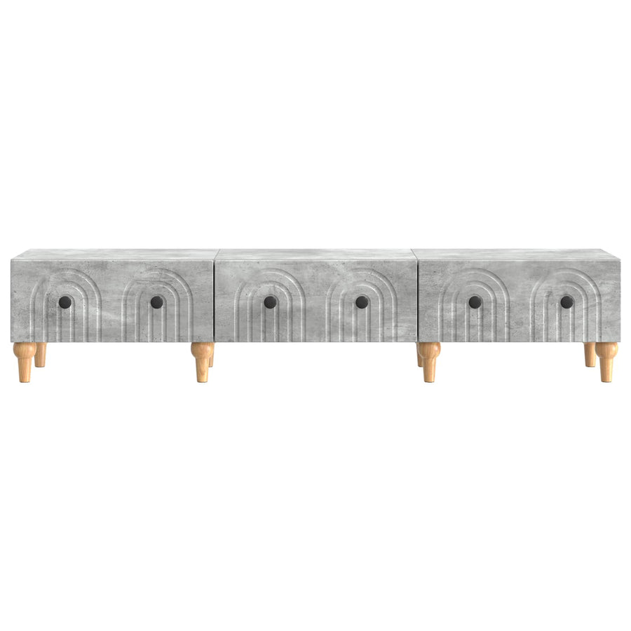 TV-kast met lade Betongrijs 147 x 34,5 x 30 cm Bewerkt hout