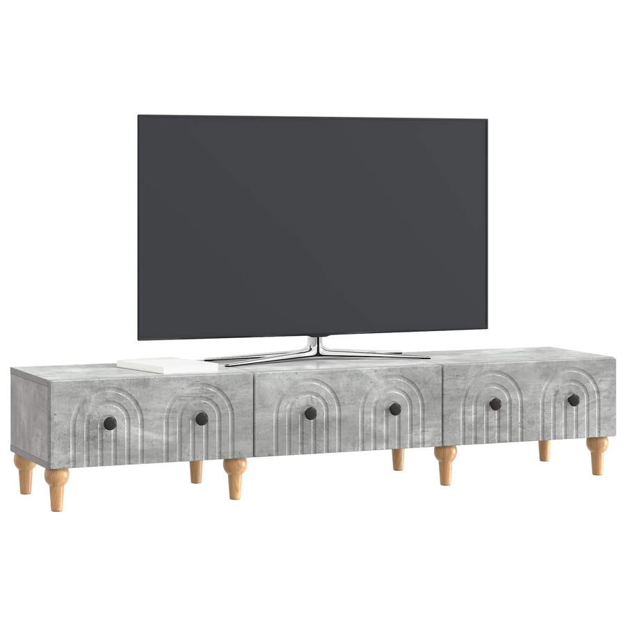 TV-kast met lade Betongrijs 147 x 34,5 x 30 cm Bewerkt hout