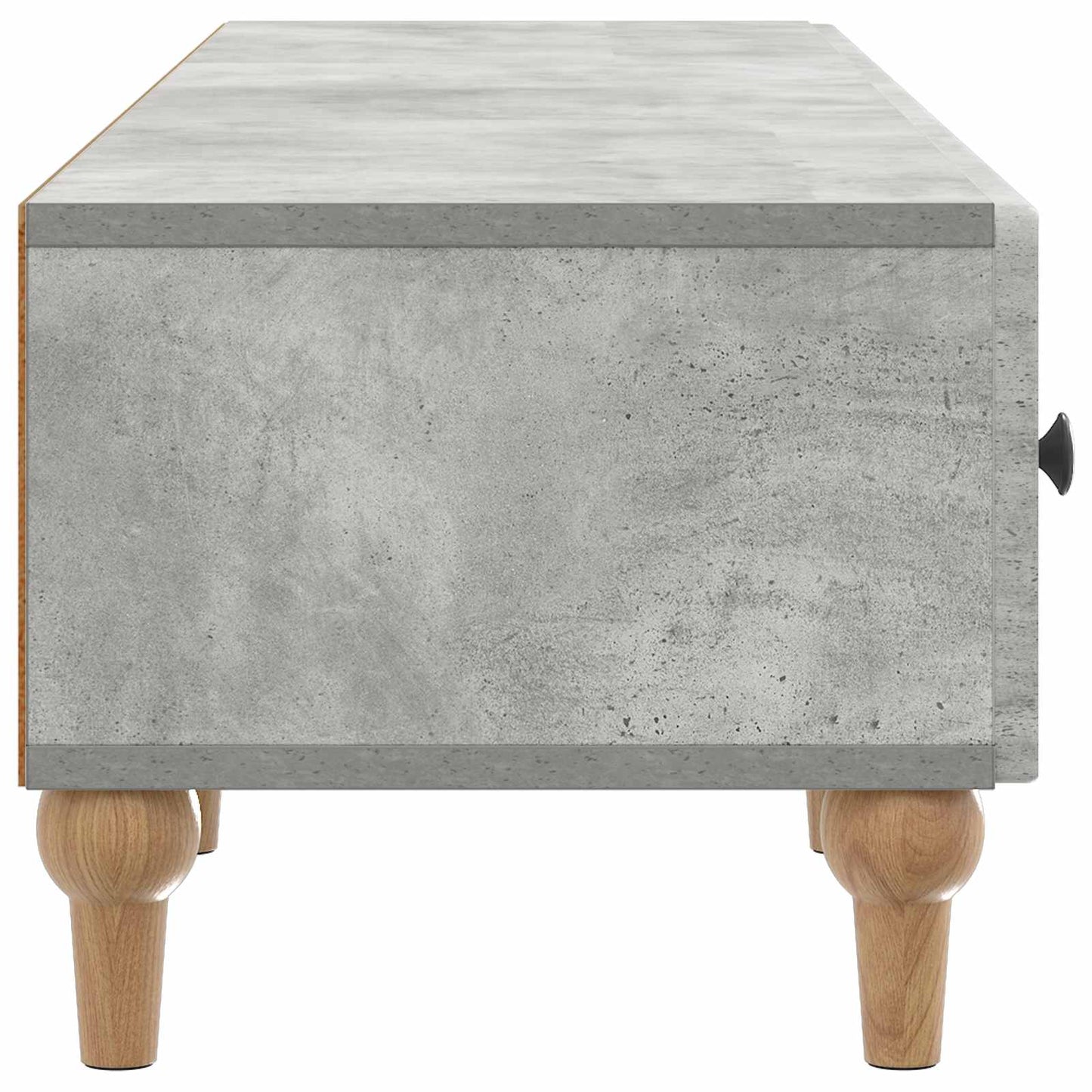 TV-kast met lade Betongrijs 147 x 34,5 x 30 cm Bewerkt hout