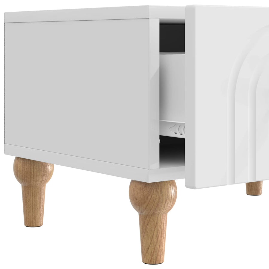 TV-kast met lade Hoogglans Wit 147 x 34,5 x 30 cm Bewerkt hout