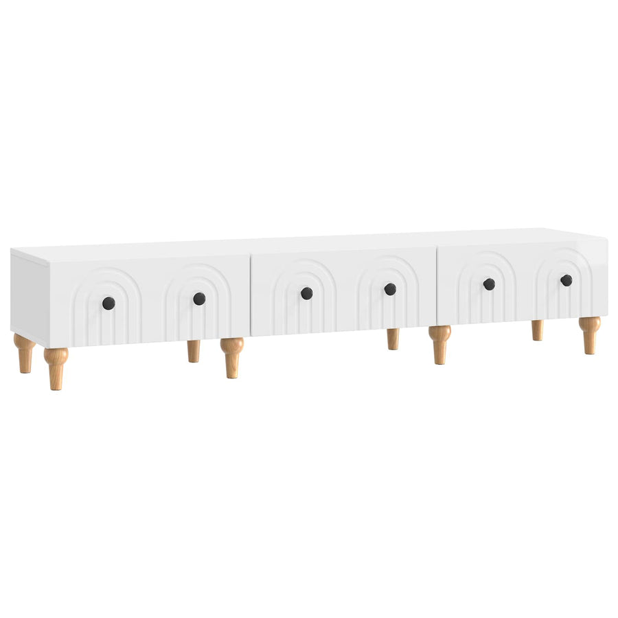 TV-kast met lade Hoogglans Wit 147 x 34,5 x 30 cm Bewerkt hout