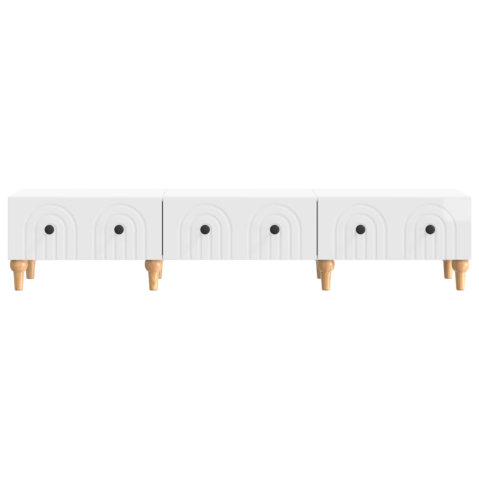 TV-kast met lade Hoogglans Wit 147 x 34,5 x 30 cm Bewerkt hout