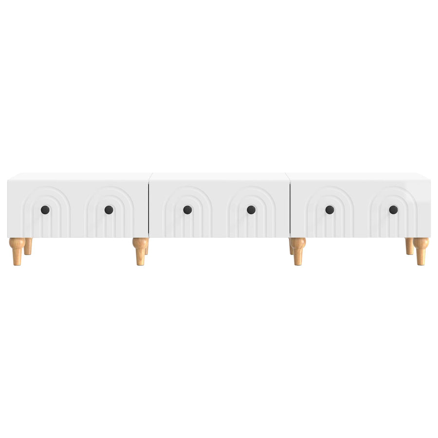 TV-kast met lade Hoogglans Wit 147 x 34,5 x 30 cm Bewerkt hout