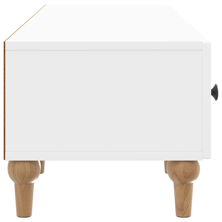 TV-kast met lade Hoogglans Wit 147 x 34,5 x 30 cm Bewerkt hout