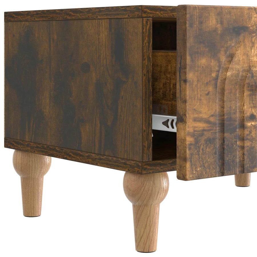 TV-kast met lade Gerookt eiken 147 x 34,5 x 30 cm Bewerkt hout