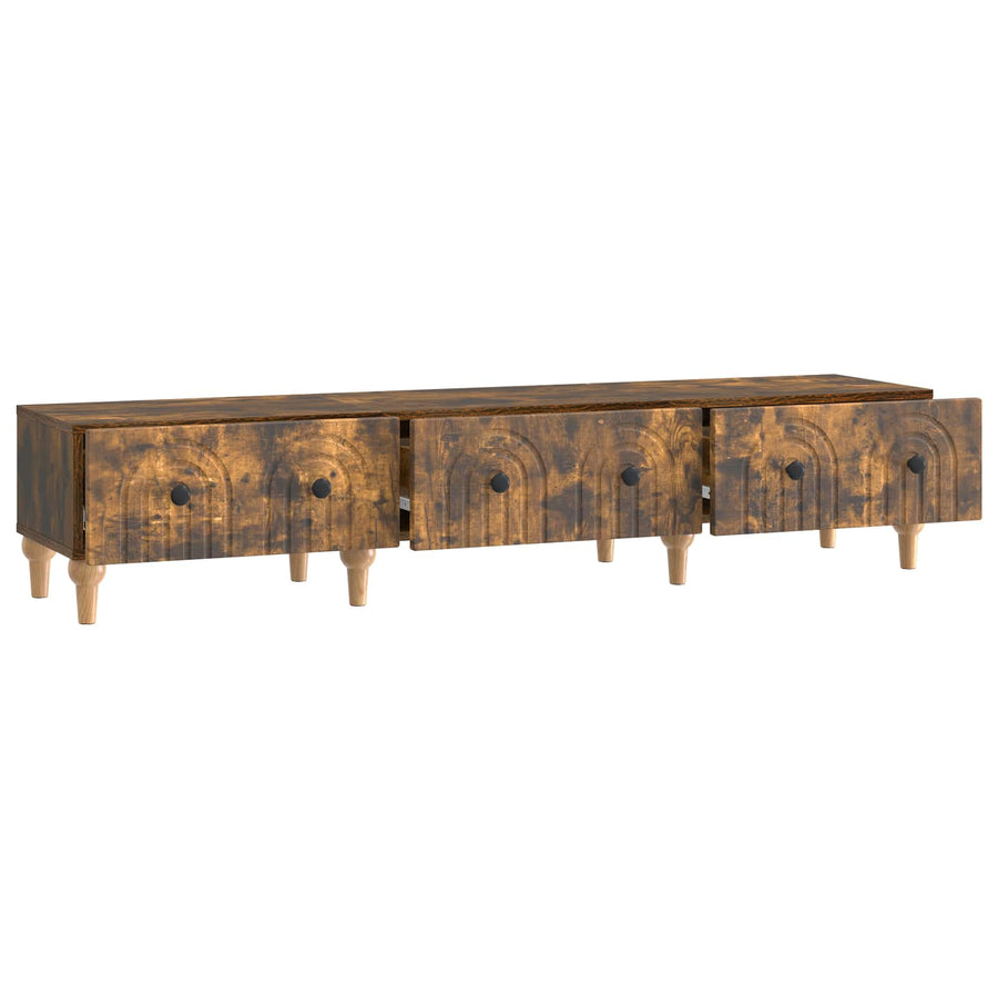 TV-kast met lade Gerookt eiken 147 x 34,5 x 30 cm Bewerkt hout