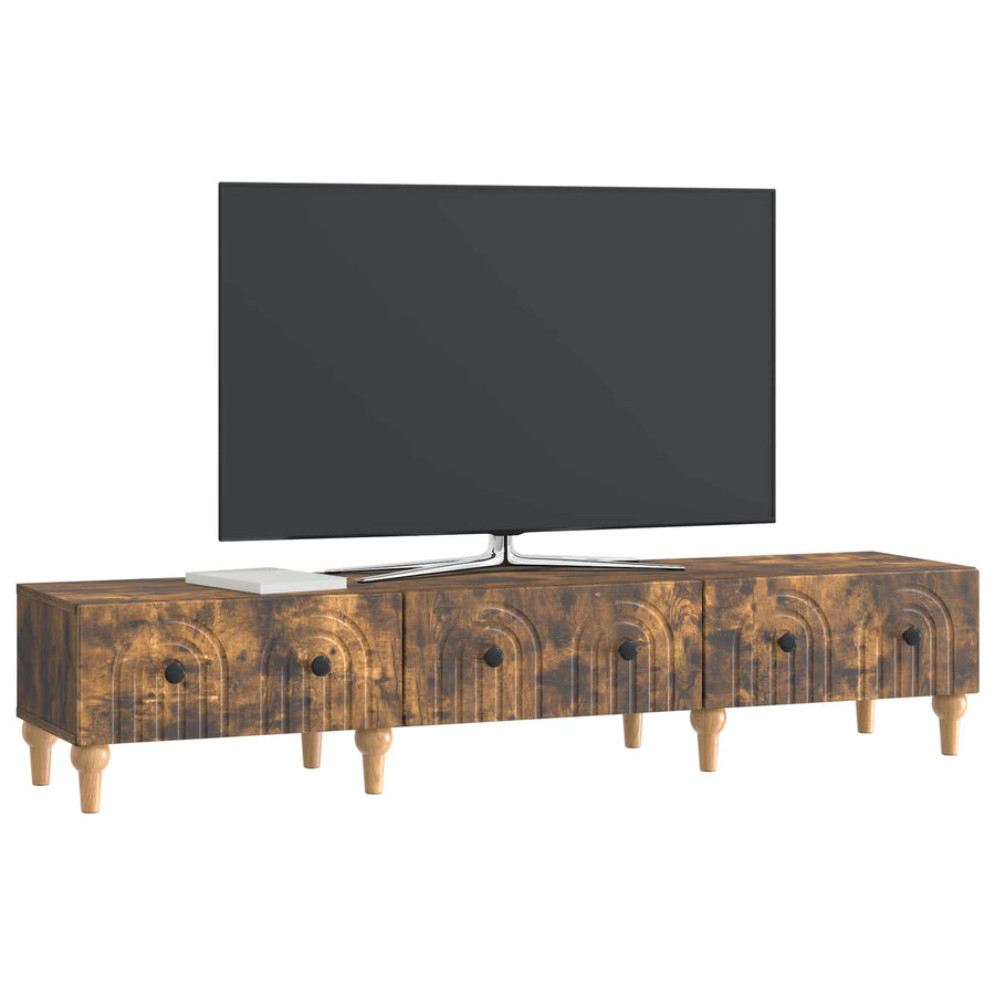 TV-kast met lade Gerookt eiken 147 x 34,5 x 30 cm Bewerkt hout