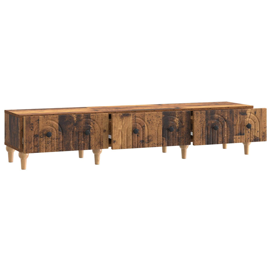 TV-kast met lade Oud hout 147 x 34,5 x 30 cm Bewerkt hout