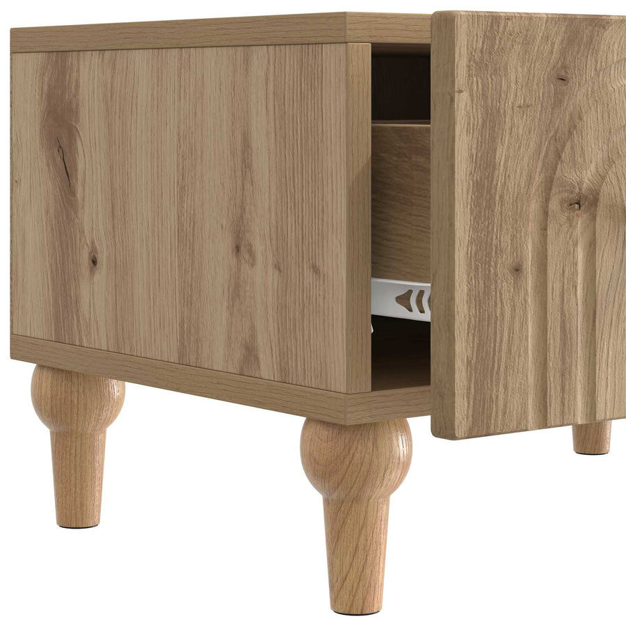 TV-kast Artisanaal eiken 147 x 34,5 x 30 cm Bewerkt hout