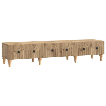 TV-kast Artisanaal eiken 147 x 34,5 x 30 cm Bewerkt hout