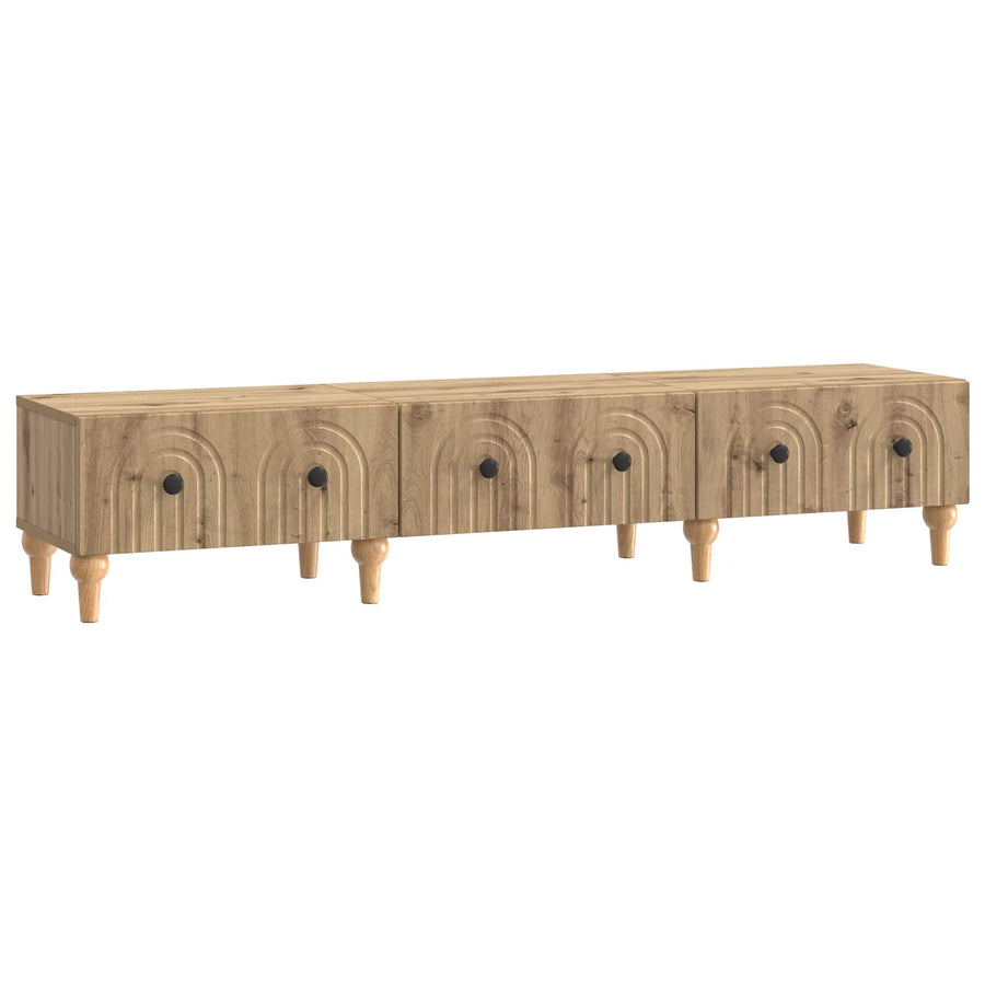 TV-kast Artisanaal eiken 147 x 34,5 x 30 cm Bewerkt hout