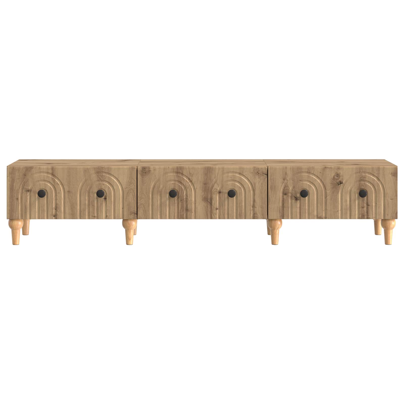 TV-kast Artisanaal eiken 147 x 34,5 x 30 cm Bewerkt hout
