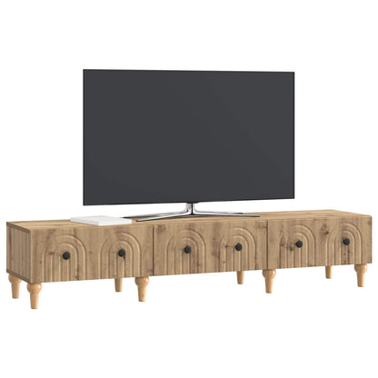 TV-kast Artisanaal eiken 147 x 34,5 x 30 cm Bewerkt hout