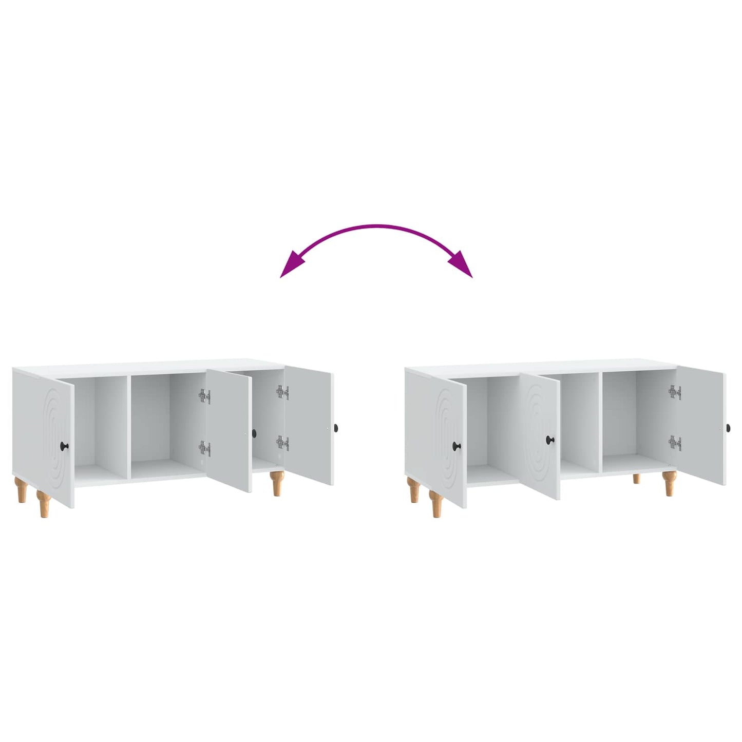 TV-kast Wit 99 x 34,5 x 50 cm Bewerkt hout