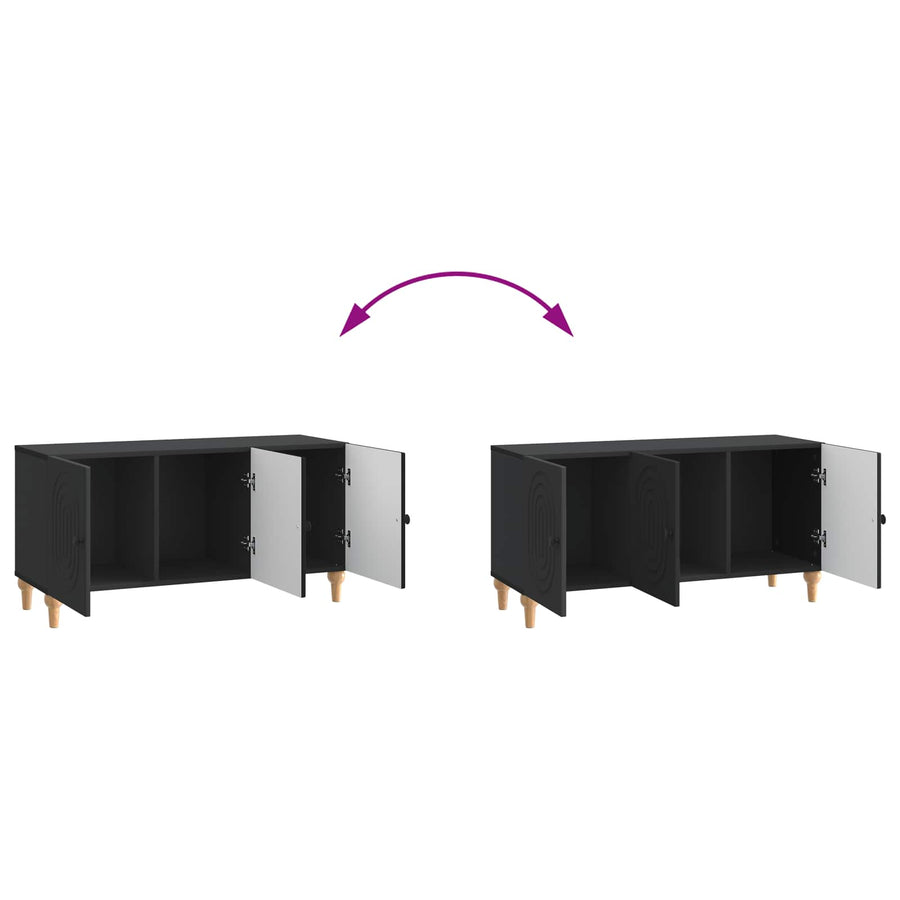TV-kast Zwart 99 x 34,5 x 50 cm Bewerkt hout