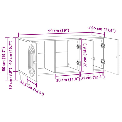 TV-kast Zwart 99 x 34,5 x 50 cm Bewerkt hout