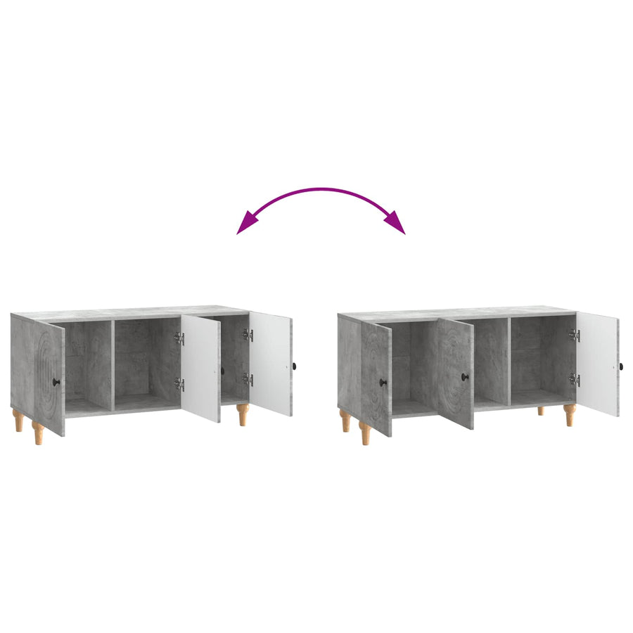 TV-kast Betongrijs 99 x 34,5 x 50 cm Bewerkt hout