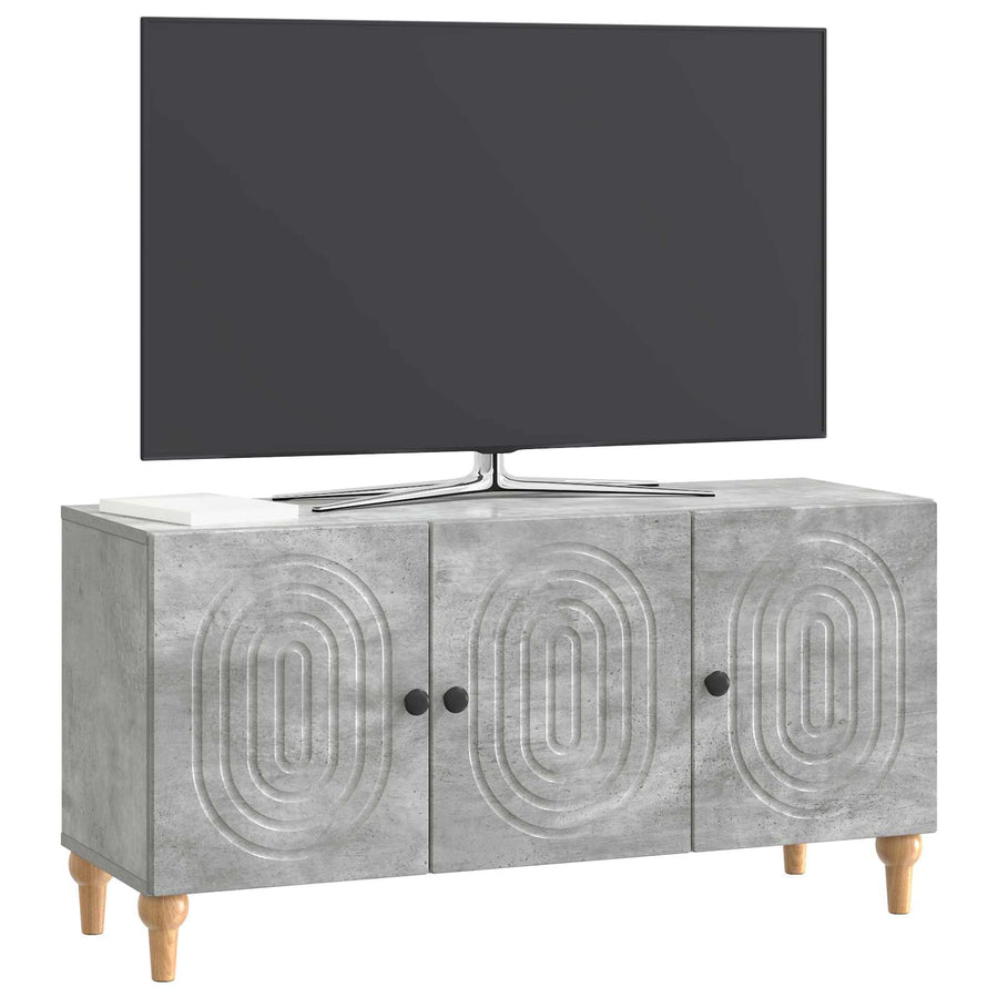 TV-kast Betongrijs 99 x 34,5 x 50 cm Bewerkt hout