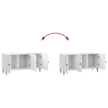 TV-kast Hoogglans Wit 99 x 34,5 x 50 cm Bewerkt hout