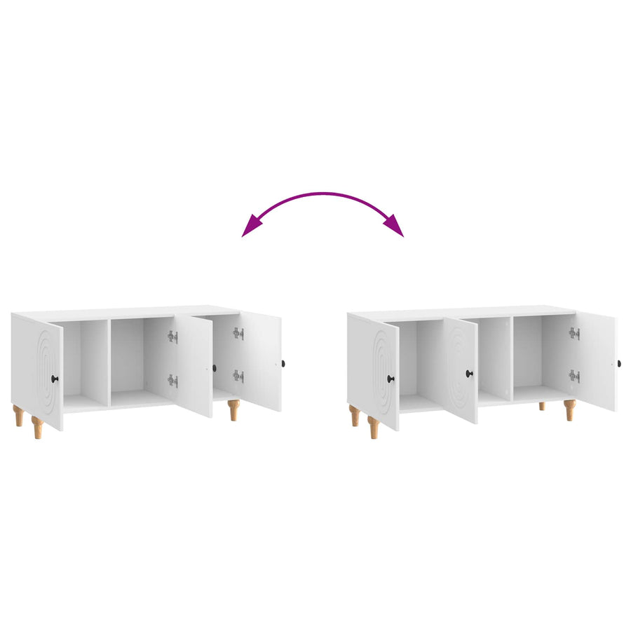 TV-kast Hoogglans Wit 99 x 34,5 x 50 cm Bewerkt hout