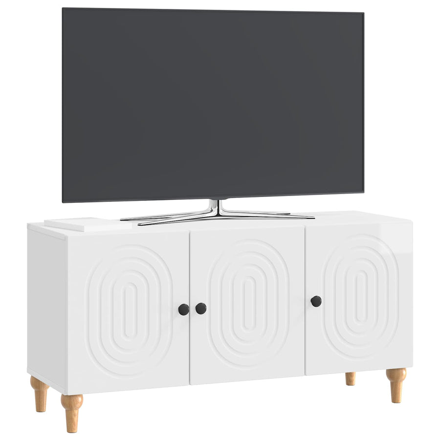 TV-kast Hoogglans Wit 99 x 34,5 x 50 cm Bewerkt hout