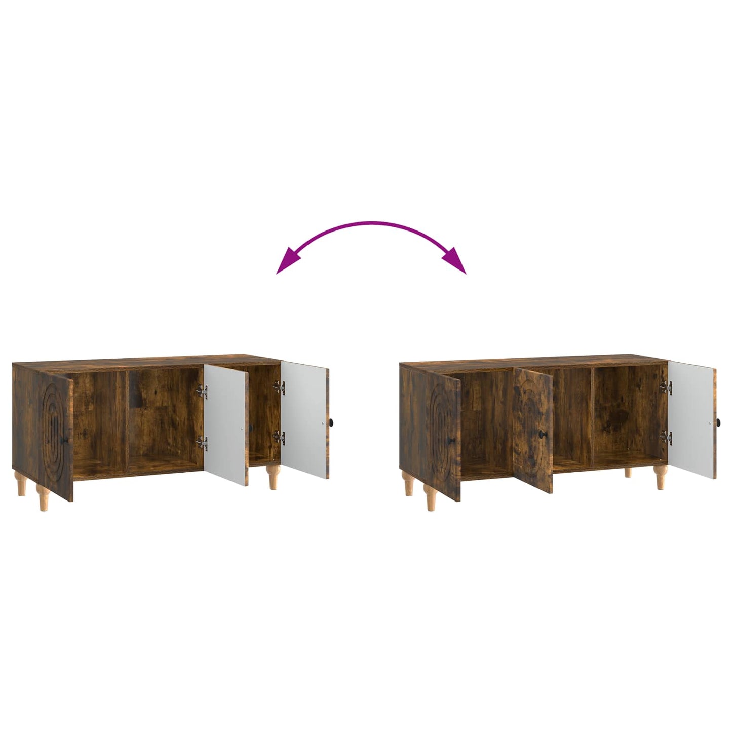 TV-kast Gerookt eiken 99 x 34,5 x 50 cm Bewerkt hout