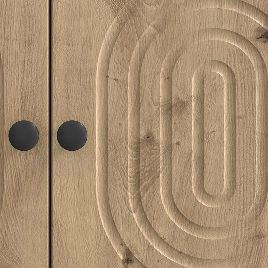 TV-kast Artisanaal eiken 99 x 34,5 x 50 cm Bewerkt hout