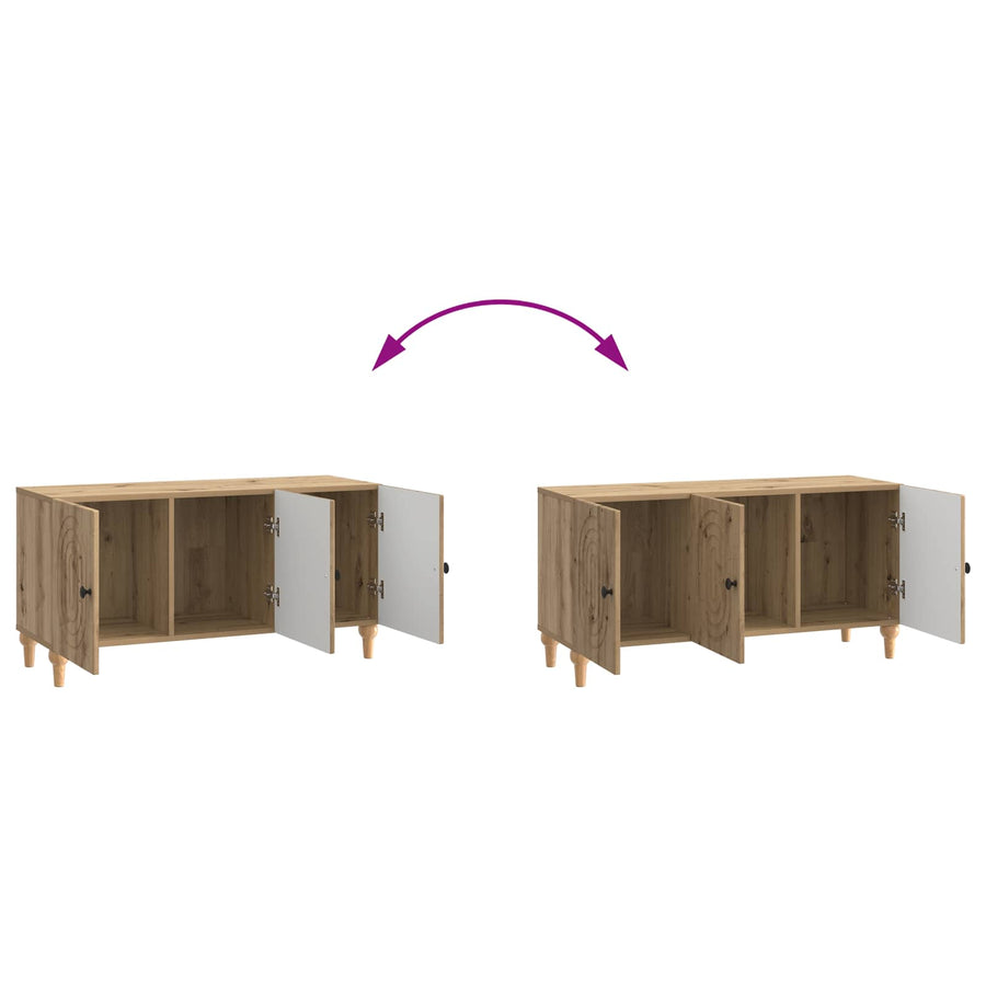 TV-kast Artisanaal eiken 99 x 34,5 x 50 cm Bewerkt hout