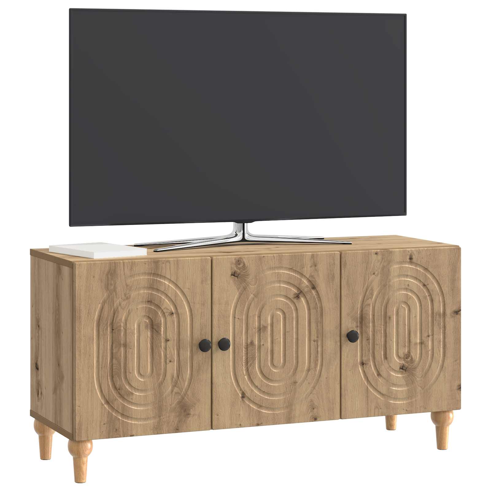 TV-kast Artisanaal eiken 99 x 34,5 x 50 cm Bewerkt hout