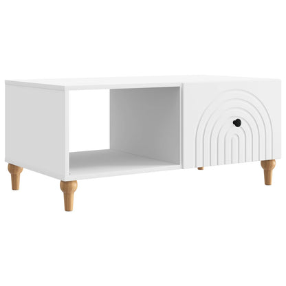 Salontafel Wit 90 x 50 x 40 cm Bewerkt hout