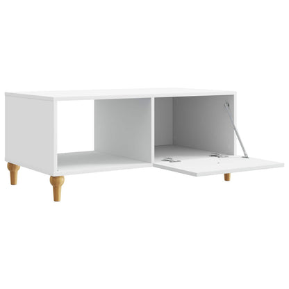Salontafel Wit 90 x 50 x 40 cm Bewerkt hout