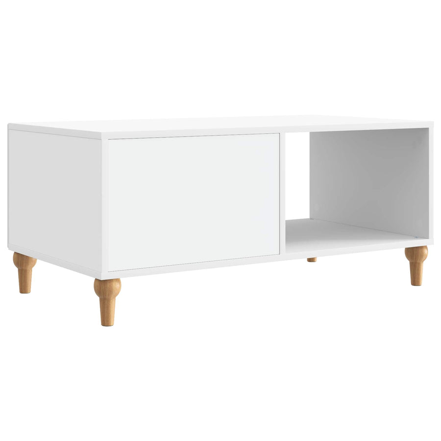 Salontafel Wit 90 x 50 x 40 cm Bewerkt hout