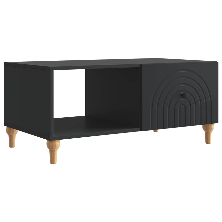 Salontafel Zwart 90 x 50 x 40 cm Bewerkt hout