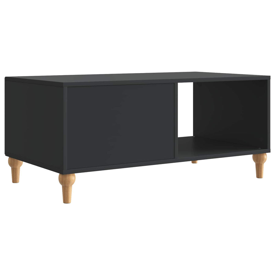 Salontafel Zwart 90 x 50 x 40 cm Bewerkt hout